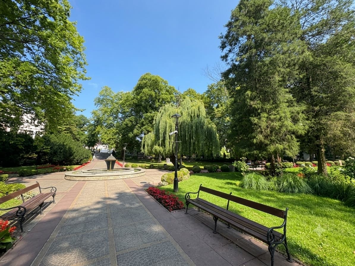 Park z fontanną